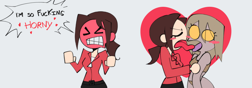 Rule 34 – bell1609 blush brown hair clothed french kiss french kissing grey skin horny horny female left 4 dead long tongue making out midriff panties ponytail purple tongue the witch tongue tongue kiss tongue out valve witch (left 4 dead) yellow eyes yuri zoey (left 4 dead) zombie zombie girl | 8919554