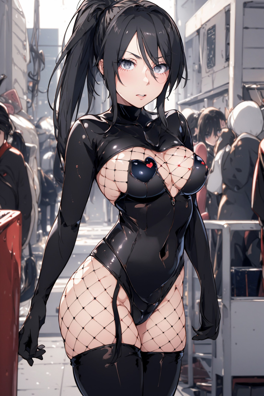 Rule 34 - Ai Generated Ayano Aishi Black Eyes Black Hair Bodysuit Fishnet  Bodysuit Fishnets Highleg Leotard Latex Armwear Latex Bodysuit Leather  Clothing Leotard Lingerie People In Background Ponytail Public Thighhighs  Yandere-chan