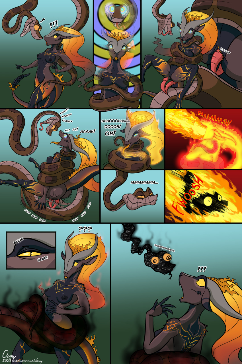 Rule 34 - 2 Penises Breasts Breathing Burnt Charred Coiling Coiling Another  Comic Diphallia Diphallism Double Penetration Fire Genitals Hi Res Humor Hypnosis  Hypnosis Sex Hypnotic Eyes Kaa (jungle Book) Mind Control