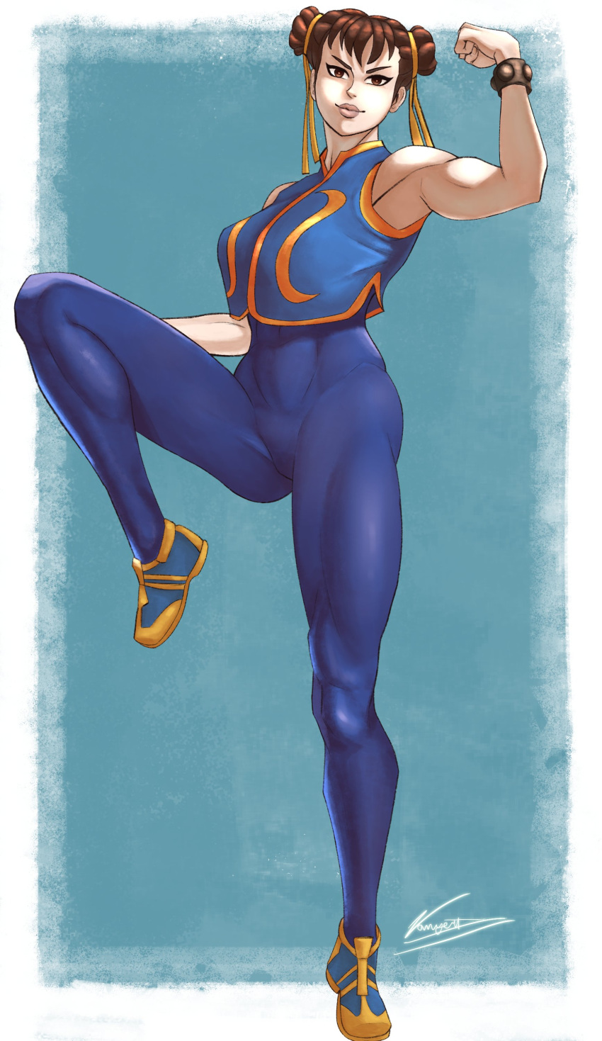 Rule 34 – 1girls 2023 bent leg brown eyes brown hair capcom chun-li female female only flexing bicep hair buns looking at viewer smiling smiling at viewer solo sportswear standing on one leg street fighter street fighter alpha twin buns very high resolution zanyert | 8971878