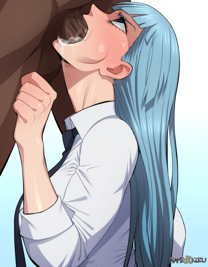 Rule 34 - Blowjob Blue Hair Dark-skinned Male Dark Skin Deepthroat Fellatio  Jujutsu Kaisen Kamekuzu Kameseru Kasumi Miwa Long Hair Pale-skinned Female  Pale Skin Swallowing Swallowing Penis While Deepthroat | 8994112