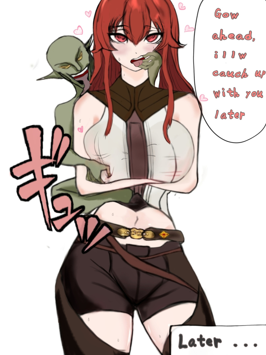 Rule 34 - Before Sex Big Breasts Eris Greyrat Goblin Goblin Male Grope  Grope From Behind Heart Heart Intersex Interspecies Mushoku Tensei  Onomatopoeia Rape Red Hair Text | 8965511