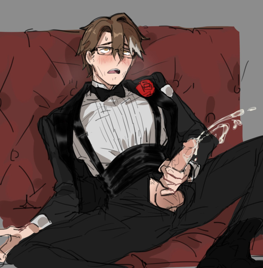 Rule 34 – balls blush brown hair clothed clothing cum cumming cumshot glasses holding penis honkai: star rail male male focus male only masturbating masturbation open mouth penis penis out veiny penis welt yang (honkai: star rail) | 9046326