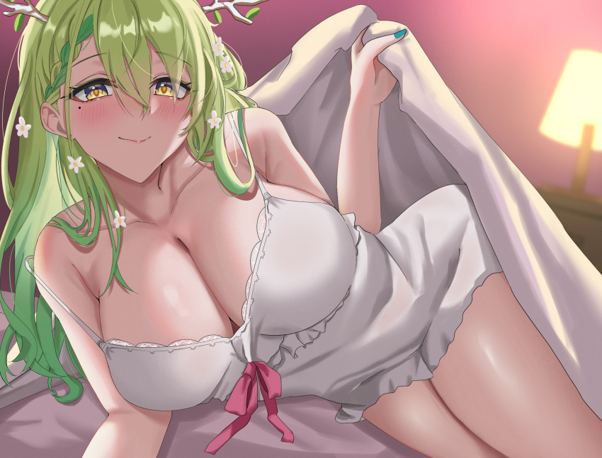 Rule 34 – 1girls 2023 alternate version available babydoll bed bed sheet bedroom big breasts blanket blush breasts ceres fauna cleavage eyebrows eyebrows visible through hair eyelashes female green hair hololive hololive english indoors looking at viewer lying lying on bed lying on side mole mole under eye smile solo thick thighs thighs virtual youtuber vtuber white babydoll ybpac18 yellow eyes | 9065917