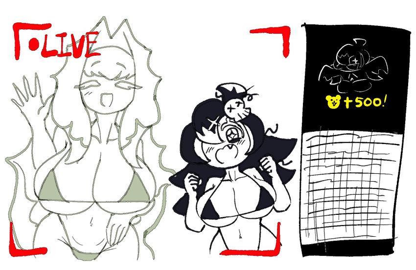 Rule 34 – bikini black garlic cookie black hair cookie run dracoarcto huge breasts livestream monochrome recording shortstack white ghost cookie white hair | 8940241