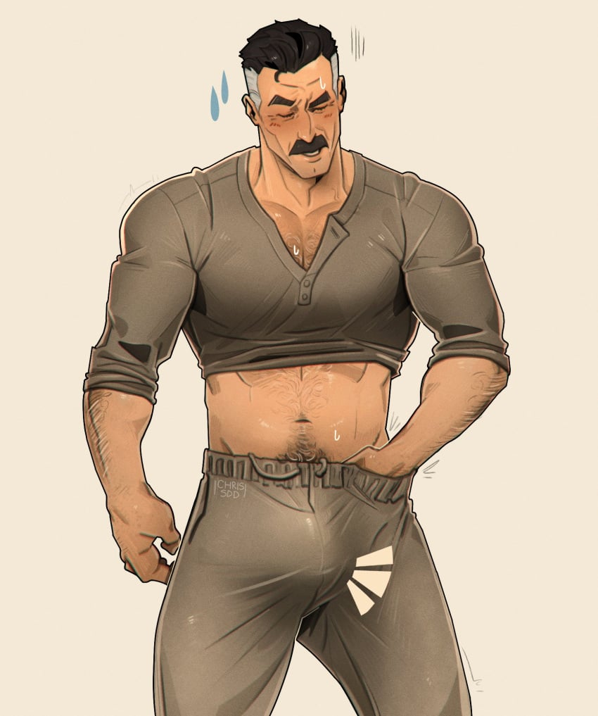 Rule 34 - 1boy 2023 Artist Name Bara Barazoku Big Bulge Blush Body Hair  Bulge Chris Sdd Clothing Facial Hair Gay Hairy Arms Hairy Chest Hairy Male  Huge Bulge Invincible Invincible (comics)