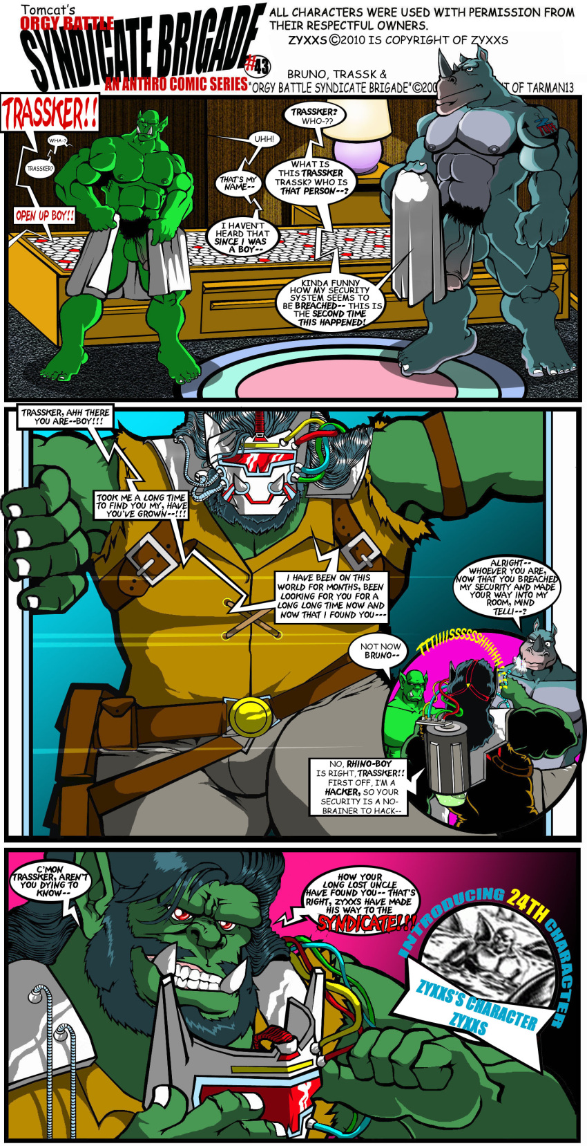 Rule 34 – 2010 absurd res anthro bruno rhynox clothing comic english text flaccid genitals group hi res humanoid humanoid genitalia humanoid penis male mammal mask muscular muscular anthro muscular male nude orc penis pubes rhinoceros speech bubble text tomcat (artist) trassk trio vein veiny penis zyxxs | 9055183