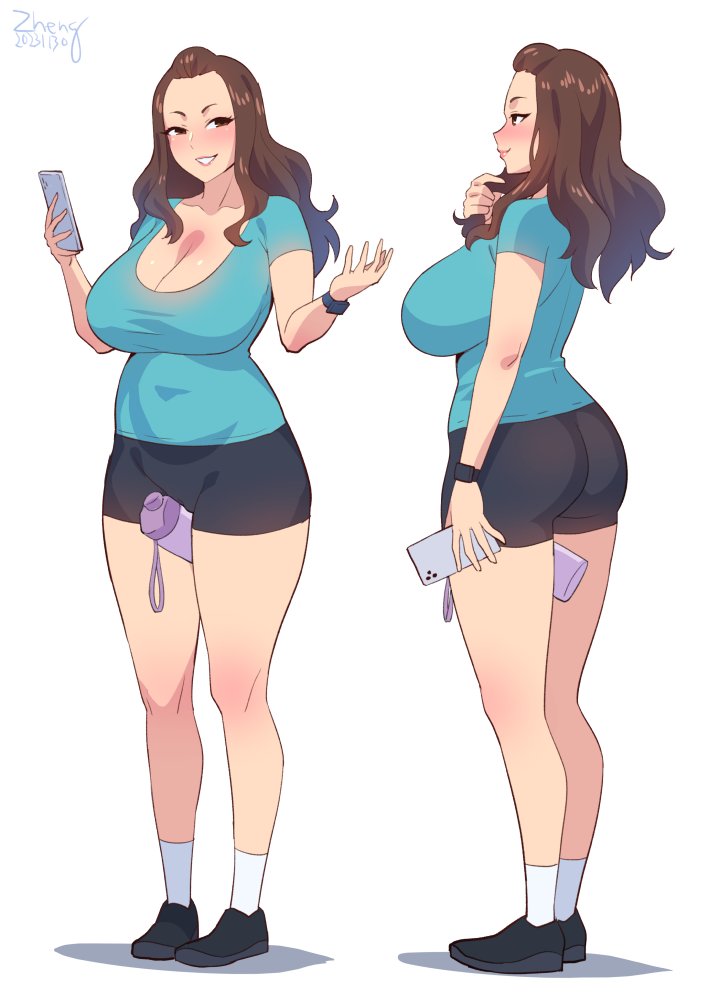 Rule 34 – 1girls 2023 ass booty shorts breasts brown hair cleavage female female only front and back huge breasts long hair naughty face original original character short shorts shorts thighhighs thighs zheng | 9080873