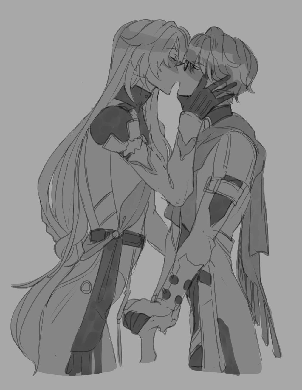 Rule 34 – 2boys black and white gay hands on head holding cane holding object honkai: star rail honkai (series) ilewdha kissing luocha (honkai: star rail) making out monochrome welt yang (honkai: star rail) yaoi | 9263145