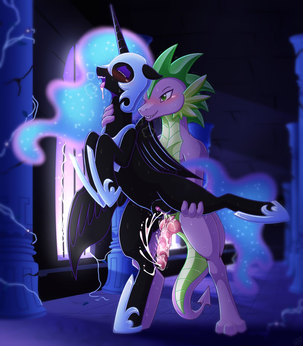 Rule 34 – after sex alicorn animal genitalia animal penis animal pussy anthro anthro on feral armor black body black skin blue hair blue mane bodily fluids clothing cum cum in pussy cutie mark dragon equid equine equine genitalia equine pussy eyeshadow female feral friendship is magic genital fluids green eyes hair hasbro horn horse interspecies knot makeup male mammal mane my little pony nightmare moon (mlp) penetration penis pony purple body purple eyeshadow purple skin pussy sharp teeth shoes spike (mlp) spikes tail teeth tongue tongue out vavacung wings zoophilia | 9262468