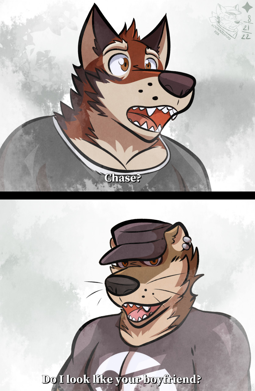 Rule 34 – 2022 anthro artist name baseball cap black body black border black clothing black ears black fur black hat black headwear black nose black shirt black t-shirt black topwear border brown body brown eyes brown fur calling out canid canine canis clothing cloudy dialogue digital media (artwork) duo ear piercing echo (game) echo (series) echo project english text eyebrows fog fur hat headgear headwear hi res leo alvarez looking ahead looking at viewer male mammal muscular mustelid open mouth otter piercing question red body red eyes red fur sharp teeth shirt skull symbol sydney bronson t-shirt talking to another tan body tan eyebrows tan fur teeth text tight clothing tight shirt tight topwear tongue topwear two panel image ventkazemaru watermark whisker spots whiskers white seam shirt white text wolf worried | 9140965