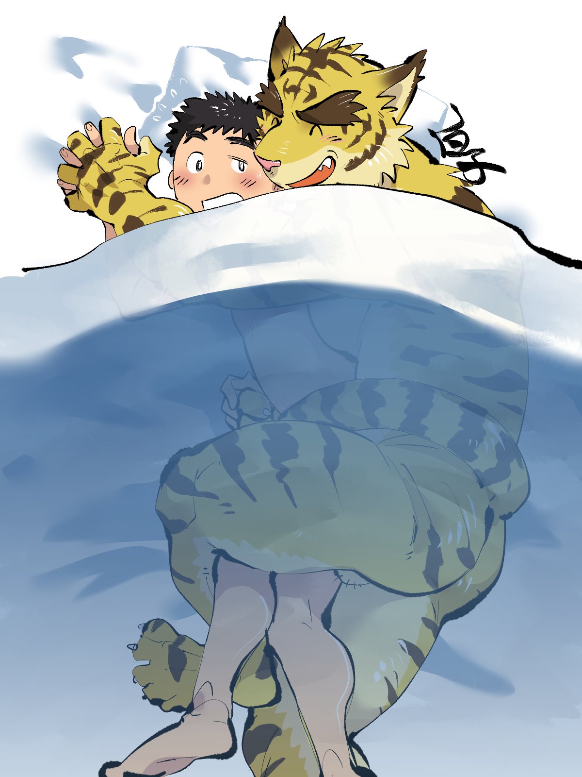 Rule 34 – abs anal anal sex anthro anthro penetrating anthro penetrating human ass back muscles balls bed bed sheet bedding big dom small sub black hair blanket blush dominant dominant anthro dominant male duo embrace felid from behind position fur furniture genitals hair hand holding hi res hiroyuki (morenatsu) holding partner hug human human on anthro human penetrated interspecies intimate larger anthro larger male male male/male male penetrated male penetrating male penetrating male mammal morenatsu multicolored body multicolored fur muscular muscular anthro muscular male nude pantherine pecs penetration penile penile penetration penis in ass sex shirako signature size difference smaller human smaller male smaller penetrated spoon position spooning striped body striped fur stripes submissive submissive human submissive male tail around partner tiger torahiko (morenatsu) under blanket white body white fur yellow body yellow fur | 9131596