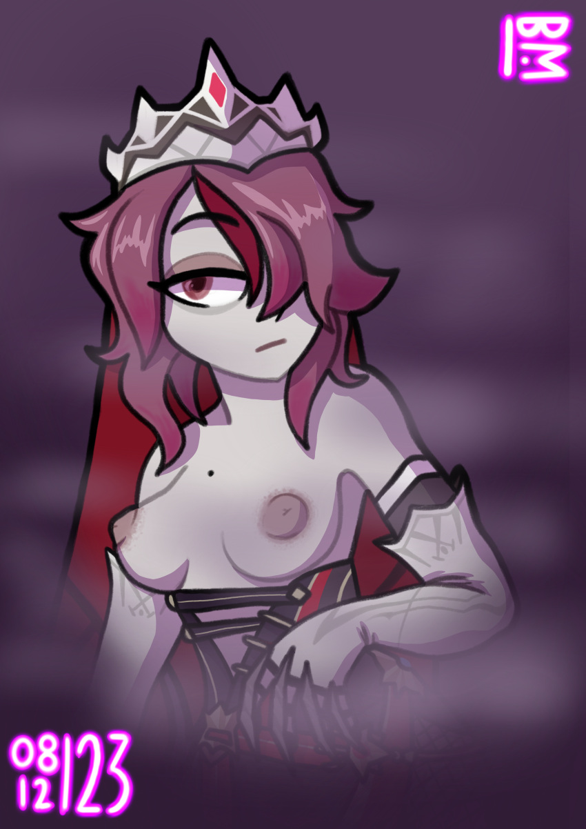 Rule 34 – 1girls 2023 big breasts female mist nipples purple background purple hair rose eyes solo vahaa0908 | 9115158