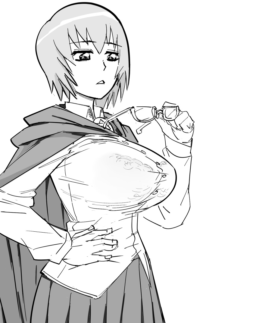 Rule 34 – 1girls alternate breast size bb (baalbuddy) big breasts bra breasts busty cloak glasses greyscale hand on own hip highres large breasts monochrome parted lips pose posing school uniform see-through sensual short hair skirt solo tabitha underwear zero no tsukaima | 9196178