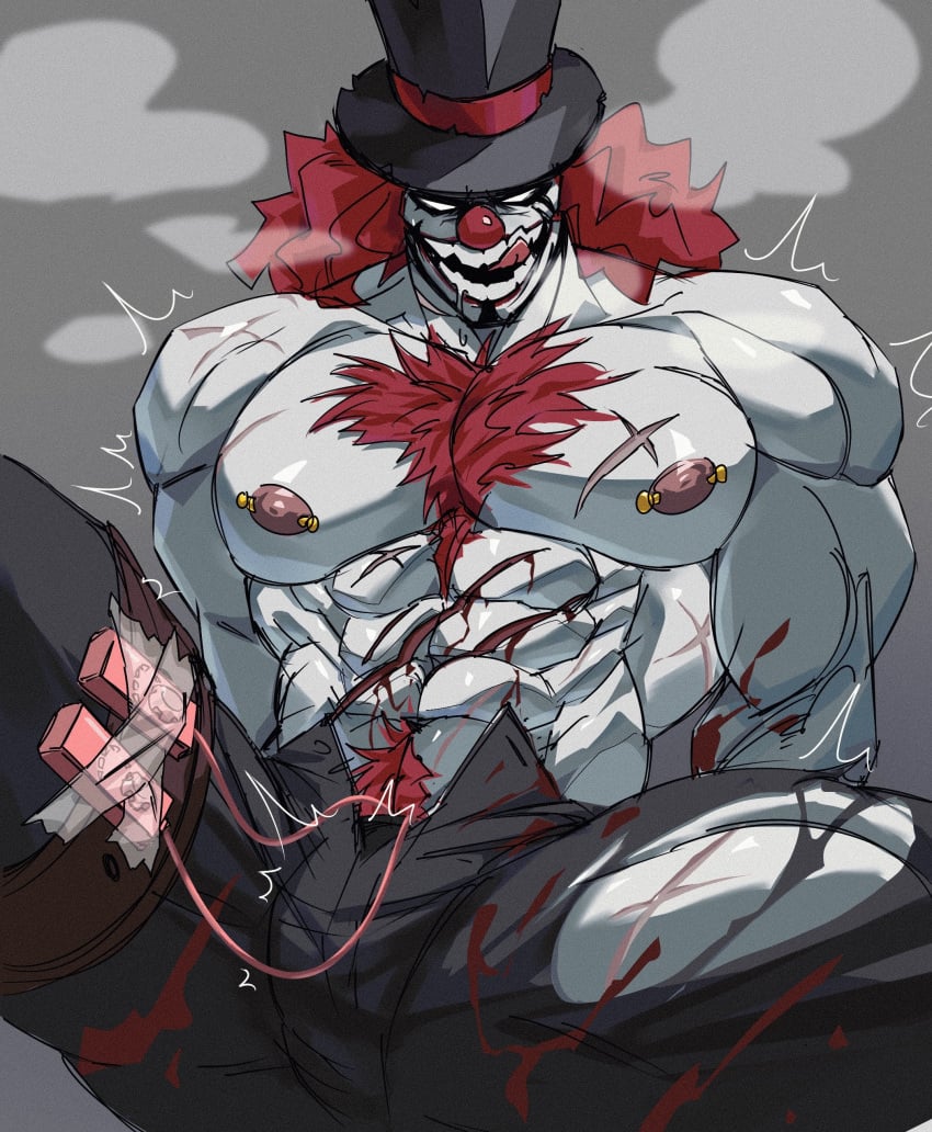 Rule 34 – 1boy bara bara tits blood blood splatter body scars clown gay licking lips original character slash046 vibrator vibrator controller vibrator under clothes | 9164089