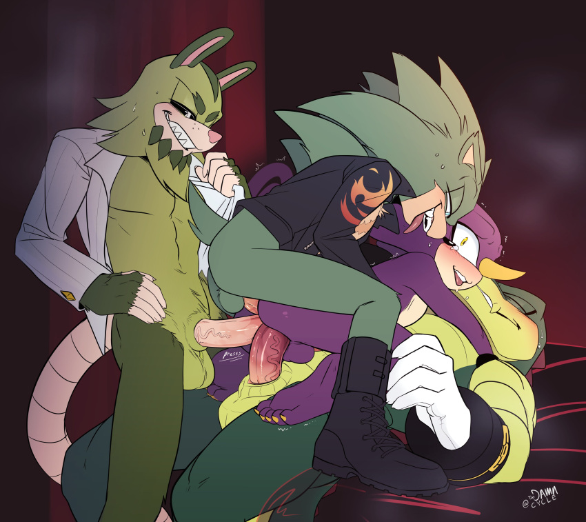 Rule 34 – 5 fingers 5 toes absurd res all fours american opossum anal anal sex anthro archie comics balls bedroom eyes blue eyes blush bodily fluids boots bottomless bottomless anthro bottomless male chameleon chest scar claws closed eyes clothed clothing clutch the opossum coat crocodile crocodilian crocodylid erection espio the chameleon eulipotyphlan feet fingers footwear fur genitals gloves green balls green body green fur green scales grin group half-closed eyes handwear hedgehog hi res humanoid genitalia humanoid penis lizard looking pleasured lying lying on another male male/male mammal marsupial multiple insertions narrowed eyes nude on back open clothing open coat open mouth open smile open topwear penetration penis purple balls purple body purple scales reptile saliva scales scalie scar scourge the hedgehog seductive sega signature smile sonic the hedgehog (archie) sonic the hedgehog (comics) sonic the hedgehog (series) standing sweat tan body tan fur tan scales tears toe claws toes tongue tongue out toodamncycle topwear triple anal triple penetration vector the crocodile vein wide eyed yellow eyes | 9117437