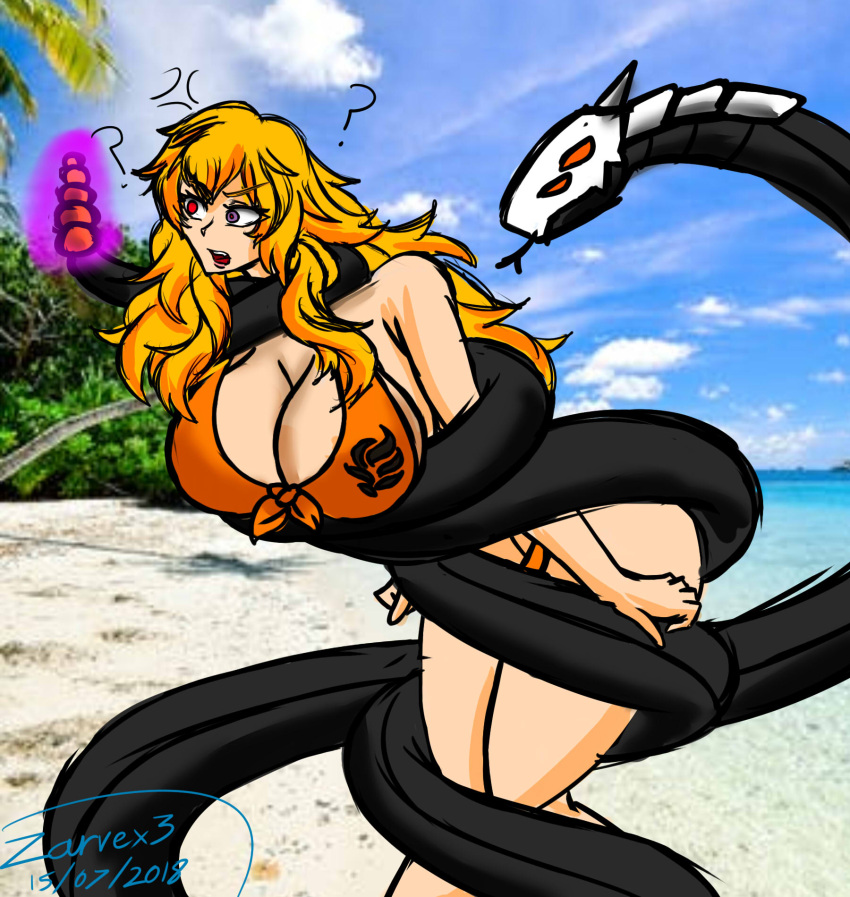 Rule 34 – ? beach big breasts bikini blonde hair coiling constriction grimm (rwby) huge breasts hypnosis mind control ocean outdoors outside restrained rwby snake wrapped write a good story in the comments yang xiao long zarvex3 | 9203179