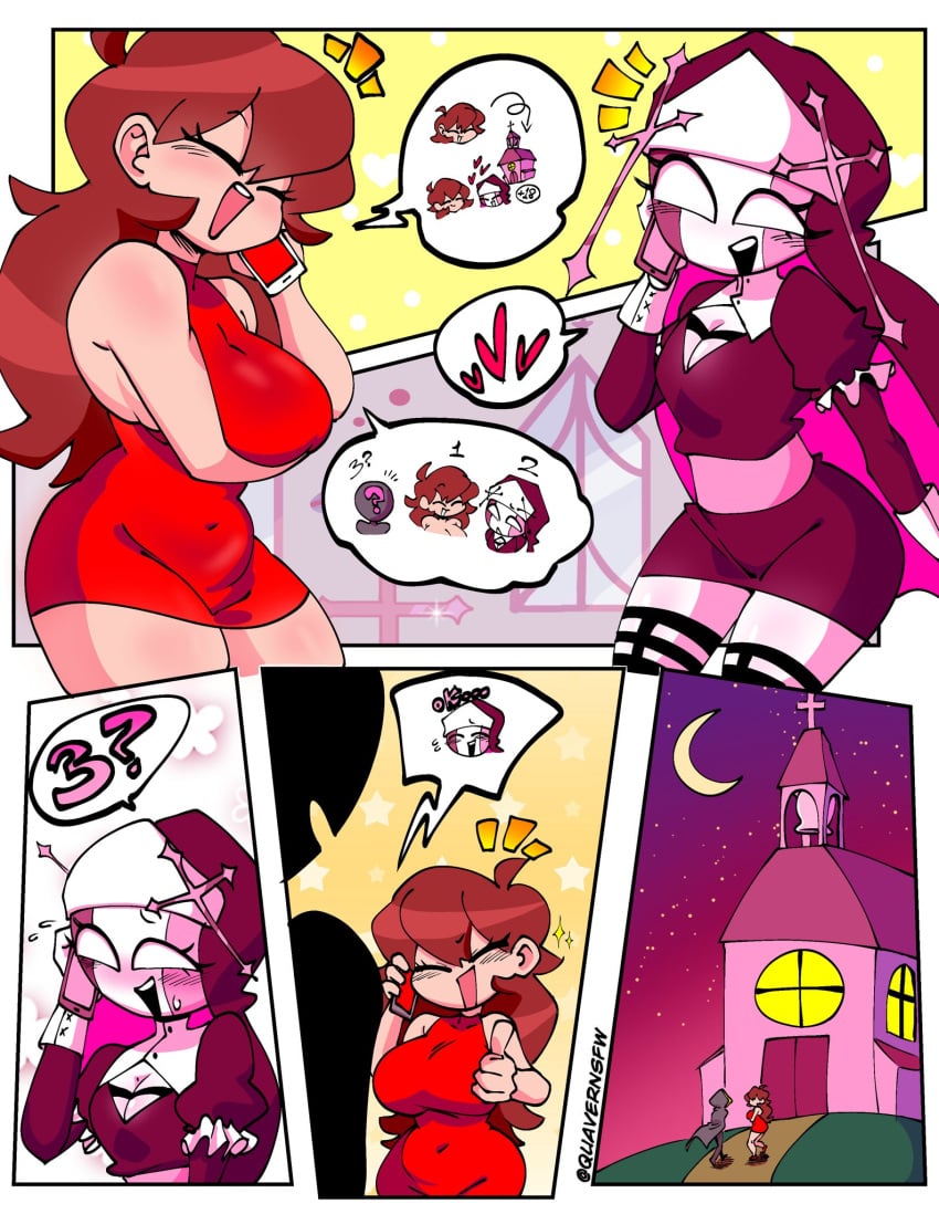 Rule 34 - .. ..... 2girls Clothing Comic Friday Night Funkin Girlfriend (friday  Night Funkin) Imminent Sex Night Nun Nun Outfit Oc Quavernsfw Red Dress  Sarvente (dokki.doodlez) Sarvente (friday Night Funkin) Tagme