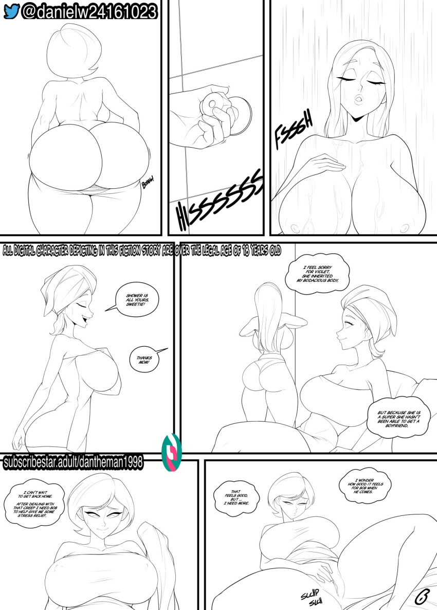 Rule 34 - Big Ass Big Booty Big Breasts Big Breasts Big Butt Comic Comic  Page Dantheman Helen Parr Masturbation Parvad Shower Showering Violet Parr  | 9121181