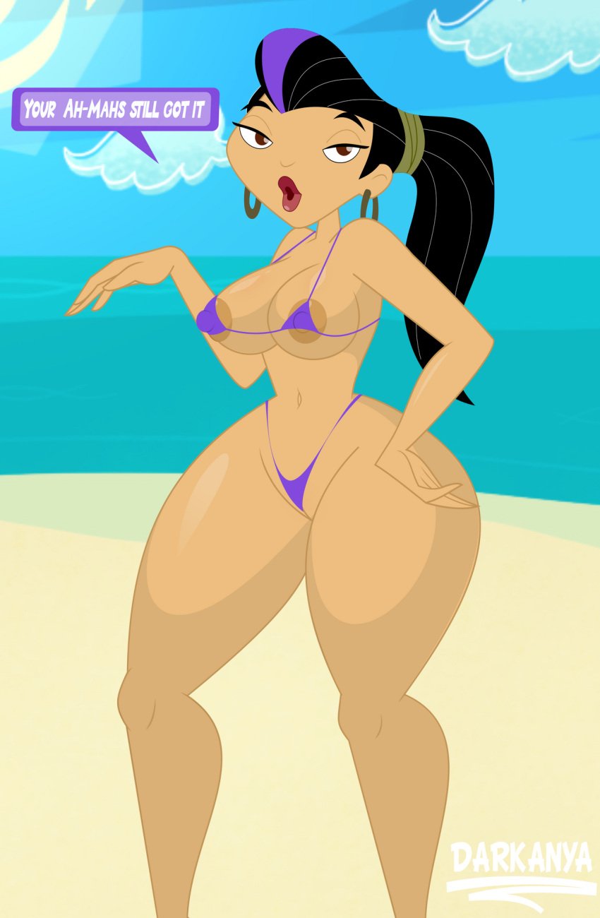 Rule 34 - 1girls Arms Beach Belly Button Big Breasts Bikini Black Hair  Breasts Brown Eyes Darkanya Earrings English English Text Female Female  Only Hands Hips Jasmine Lee Legs Lips Lipstick Long