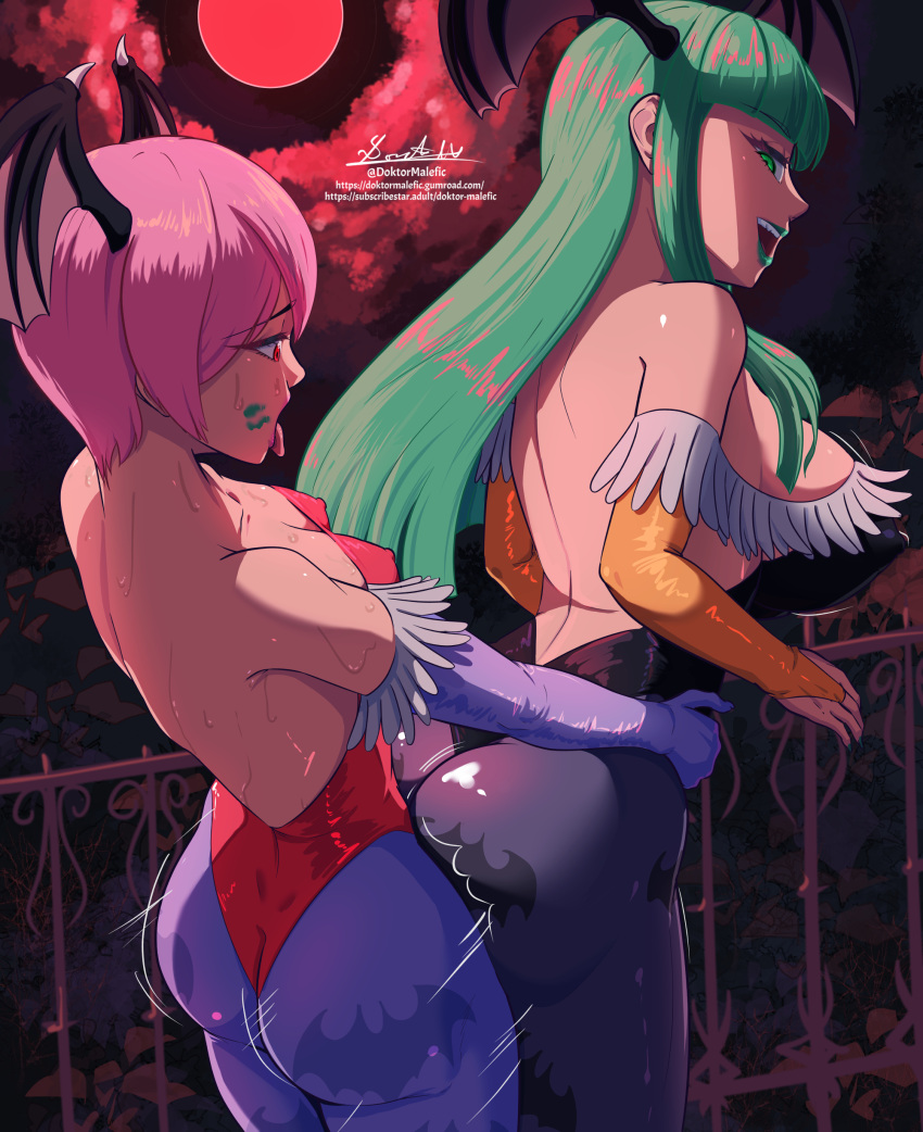 Rule 34 - 2demons Absurdres Clothed Sex Doktor Malefic Futa With Female  Futanari Green Eyes Green Hair Head Wings Highres Implied Futanari Implied  Sex Incest Lilith Aensland Lipstick Mark Morrigan Aensland Nipples