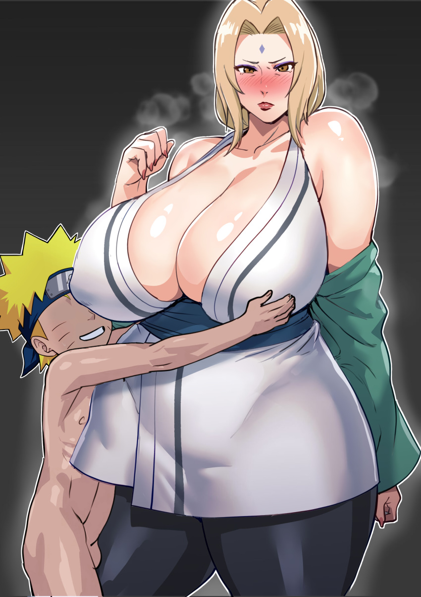 Rule 34 - 1boy 1girls Big Breasts Blonde Hair Brown Eyes Edit Kisuu Mature  Female Mature Woman Milf Naruto Naruto (classic) Naruto (series) Smaller  Male Thick Thighs Tsunade Uzumaki Naruto Yellow Hair | 9238158