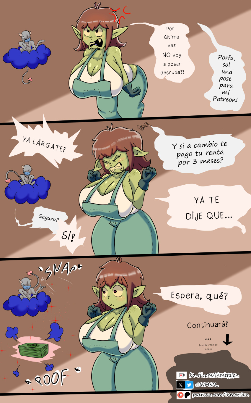 Rule 34 - 2d Big Breasts Big Breasts Breast Breasts Breasts Demon Dialog  Goblin Goblin Female Green Skin Huge Breasts Imminent Sex Inmersion  (artist) Lei (20pesos Sopa) Patreon Promo Short Short Hair