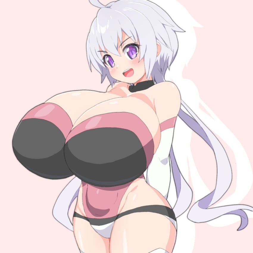 Rule 34 – artist name artist request big breasts black swimsuit blushing at viewer breasts gigantic breasts horny huge breasts large breasts looking at viewer milf senki zesshou symphogear smiling at viewer violet eyes white hair yukine chris | 9130756