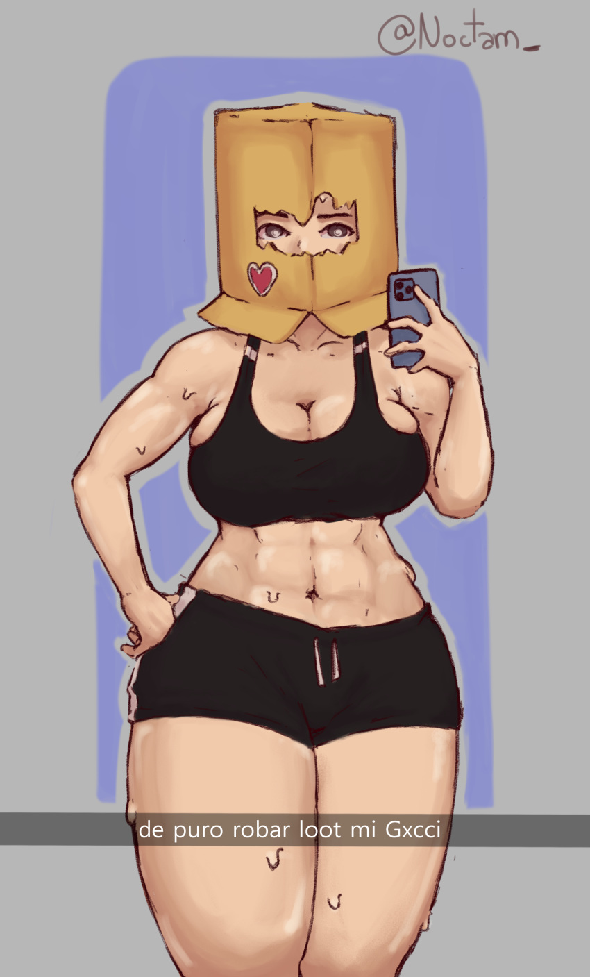 Rule 34 - @noctam Big Breasts Boxy (fortnite) Female Focus Fortnite Fortnite:  Battle Royale Muscles Muscular Female Phone Selfie Snapchat Solo Female  Spanish Text Sports Bra Sportswear Sweat Sweating | 9262911