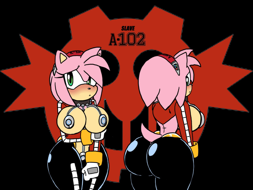 Rule Accessory Amy Rose Anthro Ass Big Breasts Big Butt Blush Bottomwear Breasts Clothing