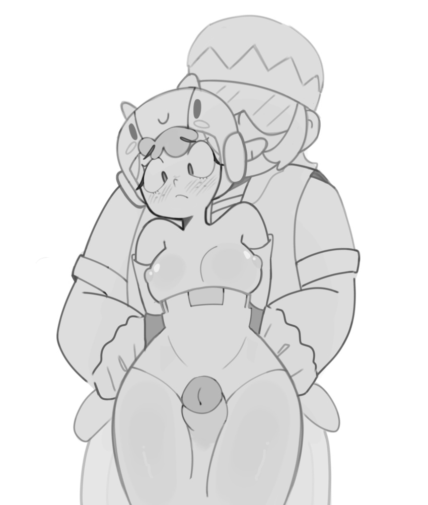 Rule 34 - 1boy 1girls 2023 Arms Behind Back Bea (brawl Stars) Brawl Stars  Breasts Buster (brawl Stars) Clothing Female Freckles Headgear Helmet Male  Monochrome Nipples Penis Sketch Standing Thighs White Background Xyraabs |  9114584