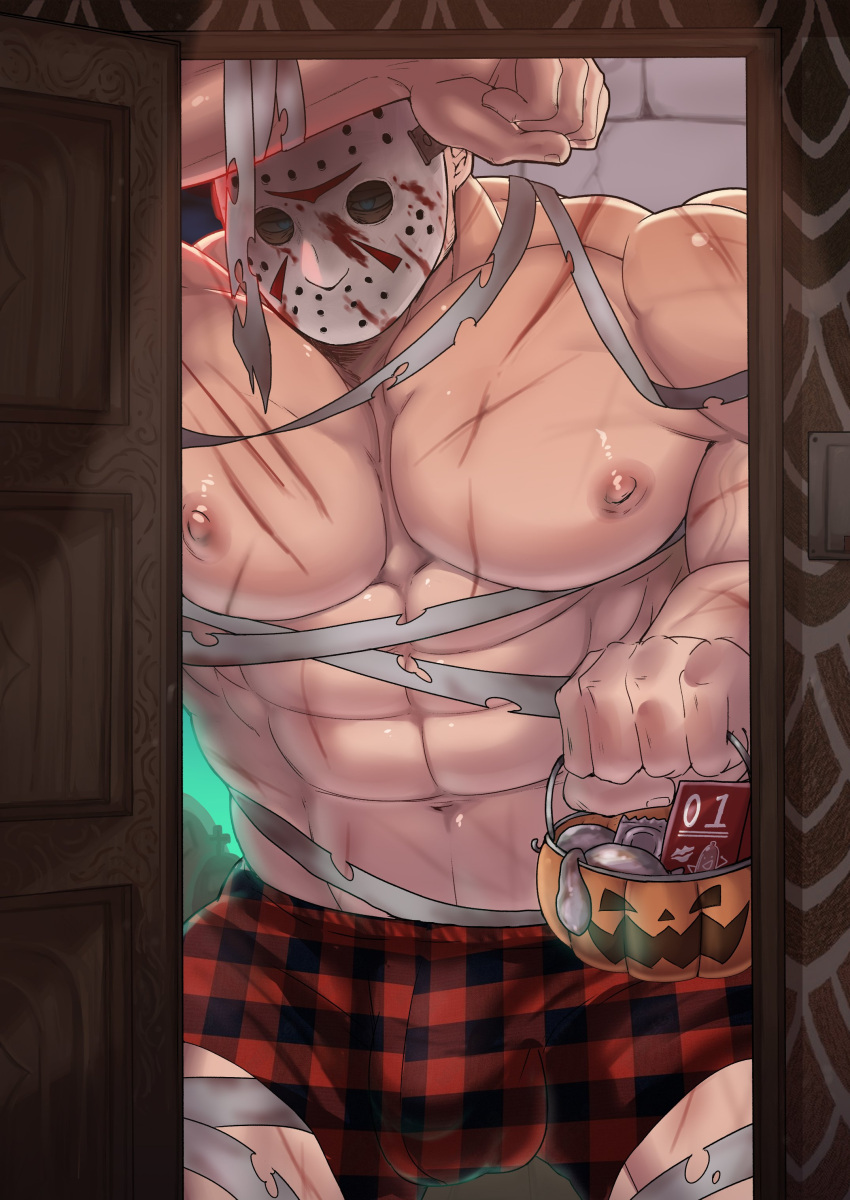 Rule 34 - 1boy 2023 Bara Barazoku Big Bulge Boxers Bulge Friday The 13th  Gay Halloween Hockey Mask Holidays Huge Bulge Jason Voorhees Liuoie2  Looking At Viewer Male Male Focus Male Only