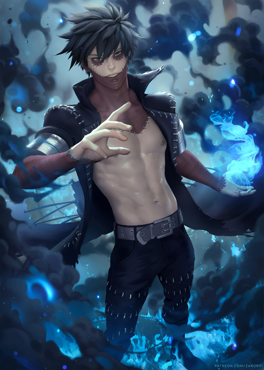 Rule 34 – black coat black pants blue eyes blue flame boku no hero academia dabi male only my hero academia scars smoke solo male touya todoroki white hair zarory | 9230986