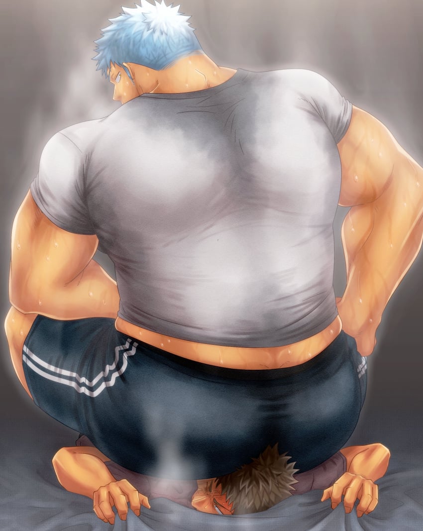 Rule 34 - 2boys Artist Request Big Ass Big Dom Small Sub Blush Bulge Facesitting  Gay Gay Domination Huge Ass Muscular Muscular Male No Visible Genitalia  Penis Bulge Sitting On Person Size