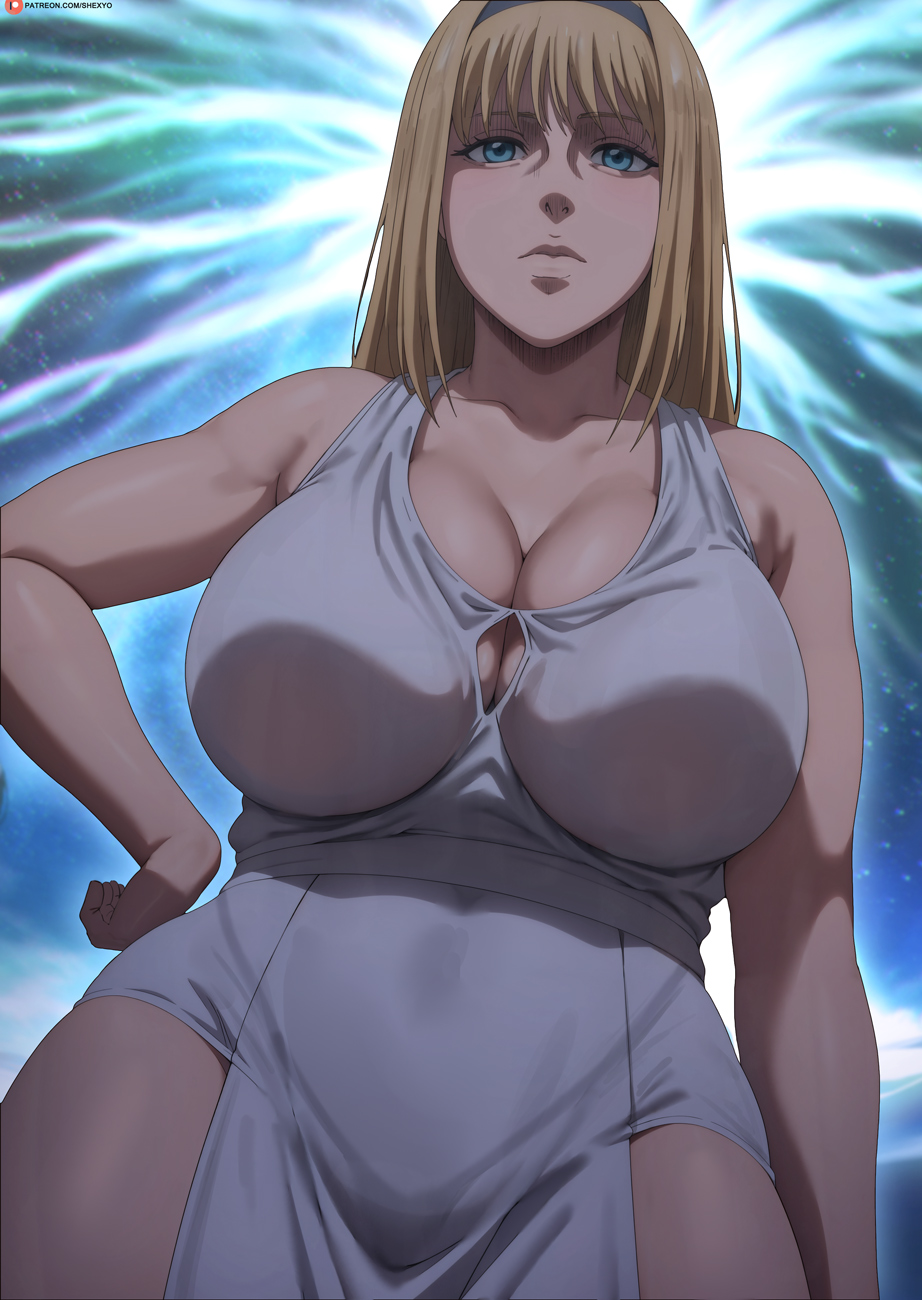 Rule 34 – 1female 1girls 1milf alternate breast size attack on titan big breasts blonde female blonde hair breasts clothed female light-skinned female long hair milf shexyo shingeki no kyojin thick thighs voluptuous female ymir fritz | 9030469