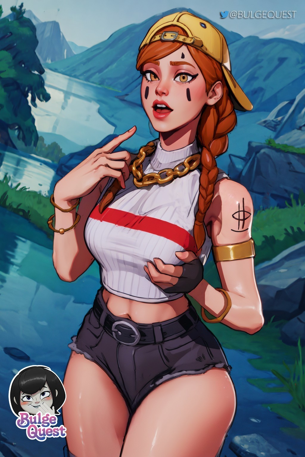 Rule 34 - Ai Assisted Ai Generated Armband Aura (fortnite) Big Breasts  Bracelet Braid Braided Hair Braided Ponytail Bulge Quest Cap Chains Clothed  Clothing Fortnite Fortnite: Battle Royale Fully Clothed Gold Jewelry