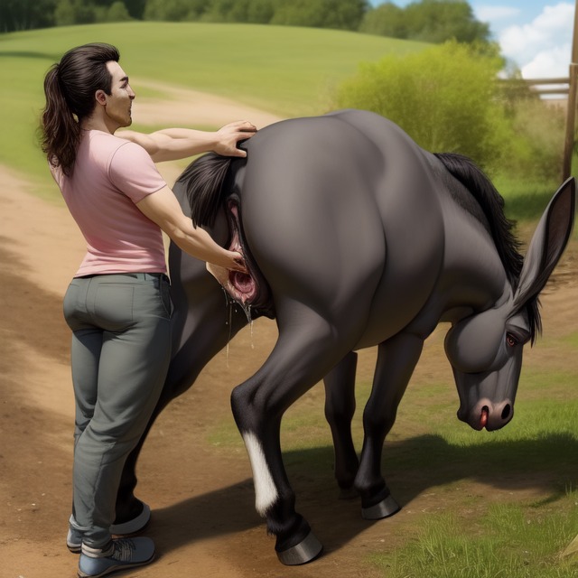 Rule 34 1boy 1girls Ai Generated Animal Genitalia Donkey  