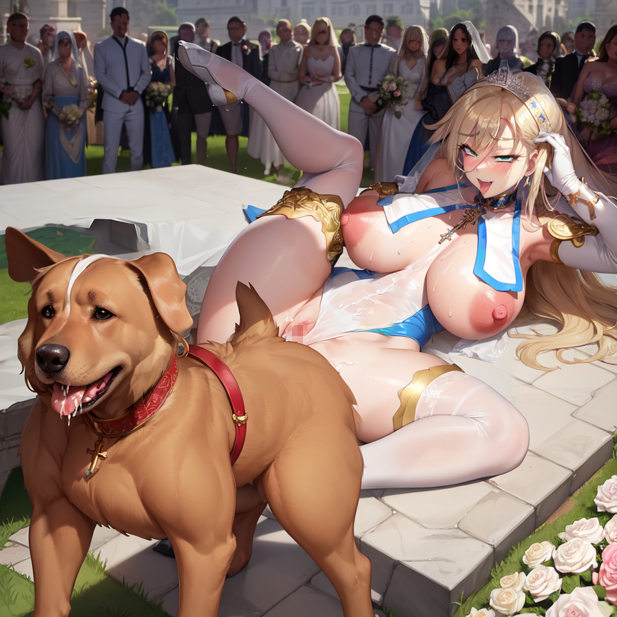 Rule 34 - 1dog 1female 1girls Ai Generated Aidoggy Bestiality Big Breasts  Blonde Hair Breasts Bride Canine Canine On Human Canine Penis Cum In Ass  Cum In Asshole Cum Inside Dog Dog