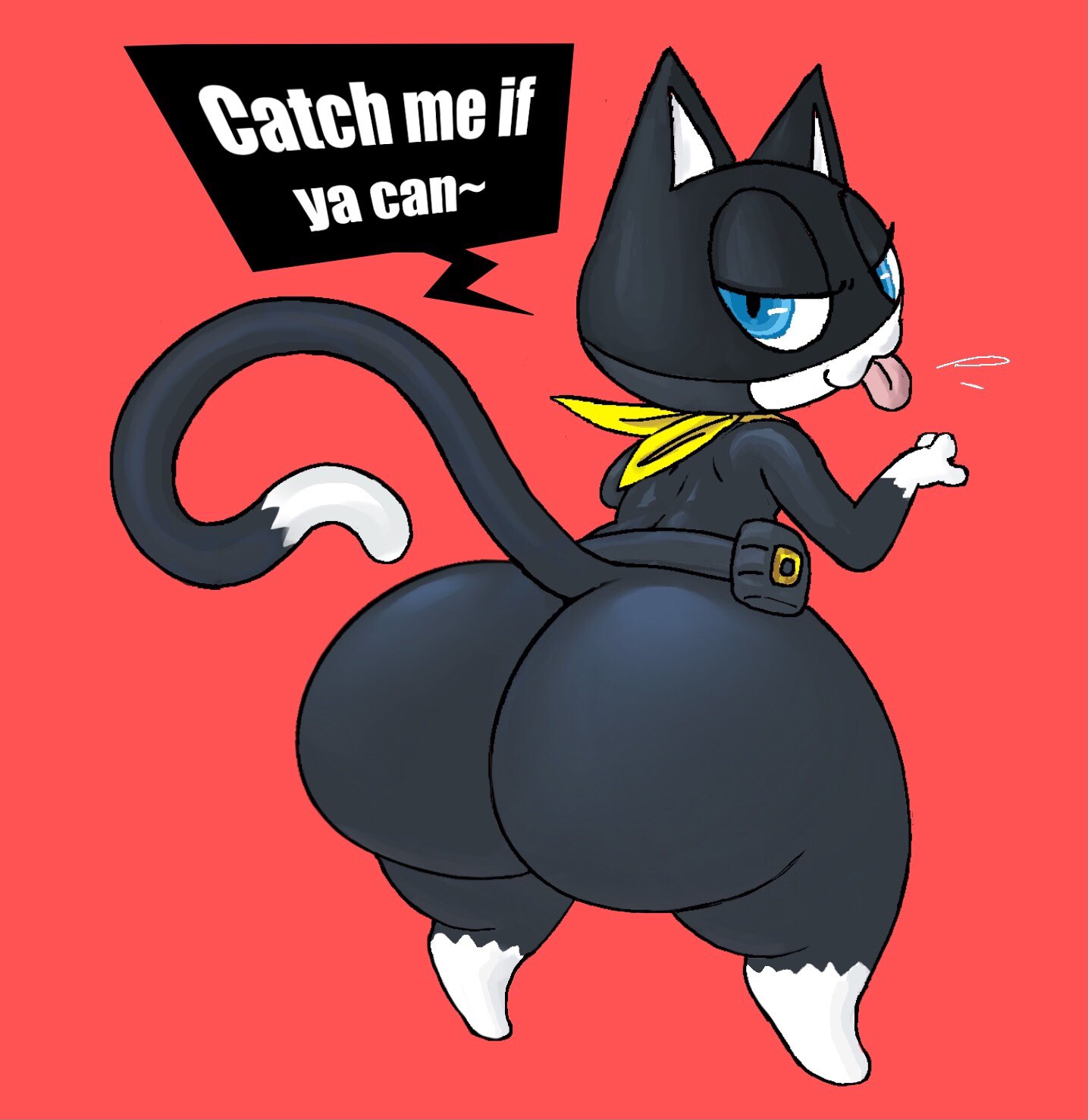 Rule 34 – 2023 anthro ass atlus bandana bandanna on neck belt big ass big butt blursedsor bodily fluids closed smile dialogue dipstick feet dipstick limbs dipstick paws dipstick tail domestic cat english text felid feline felis femboy food fruit fur half-closed eyes hi res huge ass huge butt kerchief long tail looking at viewer looking back looking back at viewer male male only mammal markings megami tensei megami tensei persona morgana (persona) mouth closed multicolored body multicolored fur narrowed eyes plant presenting presenting hindquarters raspberry rear view red background saliva sega simple background smile solo standing tail tail markings teasing teasing viewer text text box thick thighs tongue tongue out tuxedo cat two tone body two tone fur utility belt white body white fur wide hips yellow bandanna yellow kerchief | 9186569