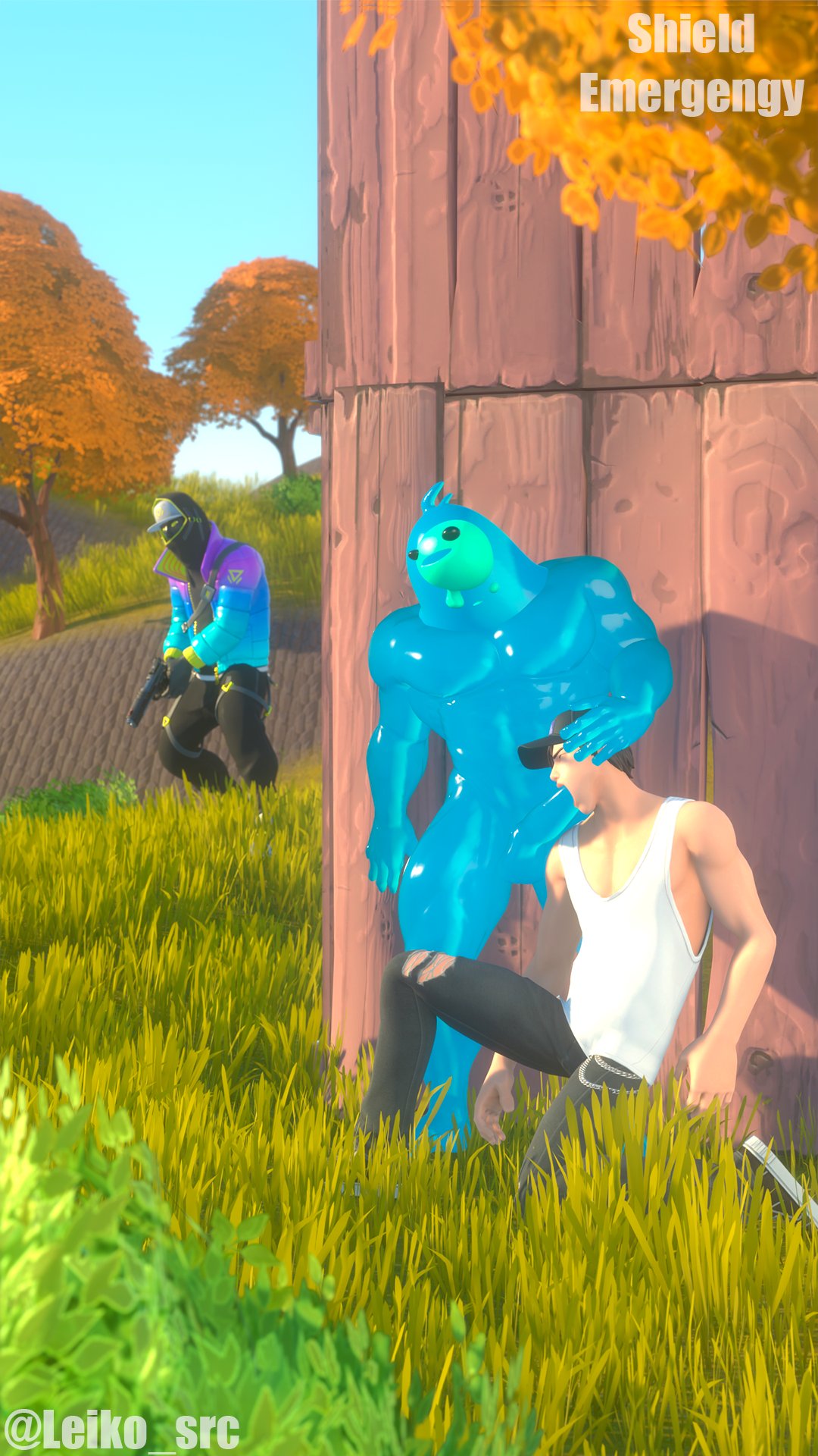 Rule 34 - 3boys Blowjob Fortnite Interspecies Leiko Src Male Focus Male  Only Outdoors Penis Public Slime Slime Monster Wilder (fortnite) | 9274047