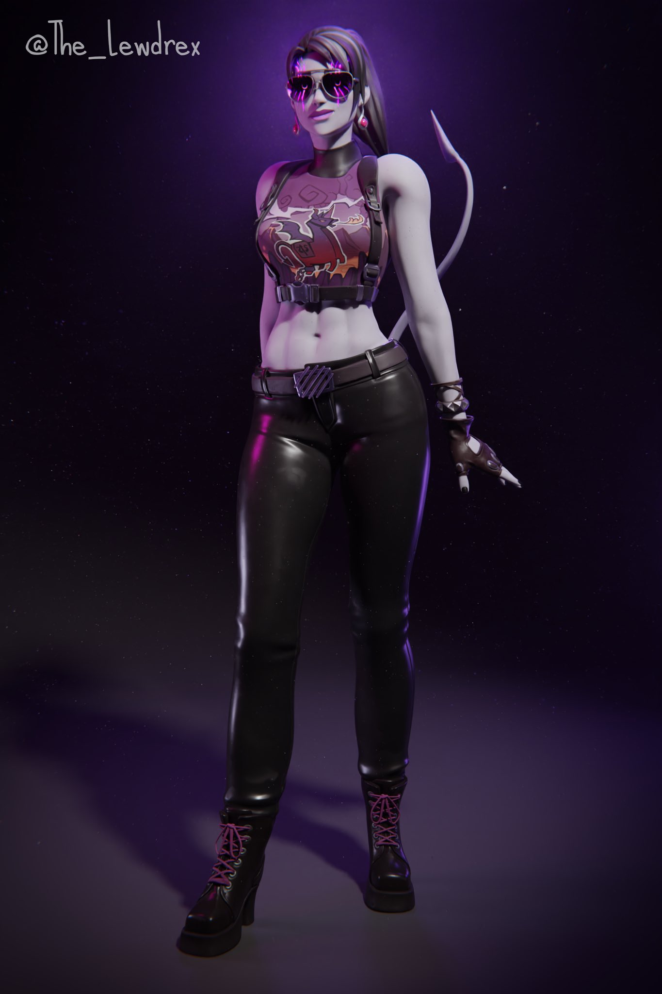 Rule 34 - 1girls 3d Absurd Res Aviator Sunglasses Big Breasts Blender  Breasts Clothed Clothing Dark Bomber Female Female Only Fortnite Glasses  Glowing Glowing Eyes Grey Body Grey Skin Jeans Leggings Lewdrex