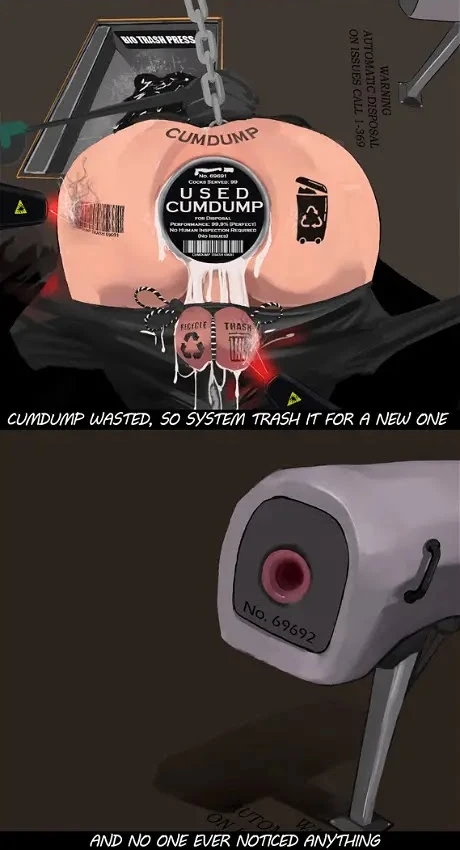 Rule 34 – ass balls barcode barcode tattoo body writing breeding mount bruised balls chain chains death gay huge buttplug laser leaking cum mamimi (artist) mamimi (mamamimi) recycling symbol snuff text thrown away trash trash bag trash can trash compactor | 9324718