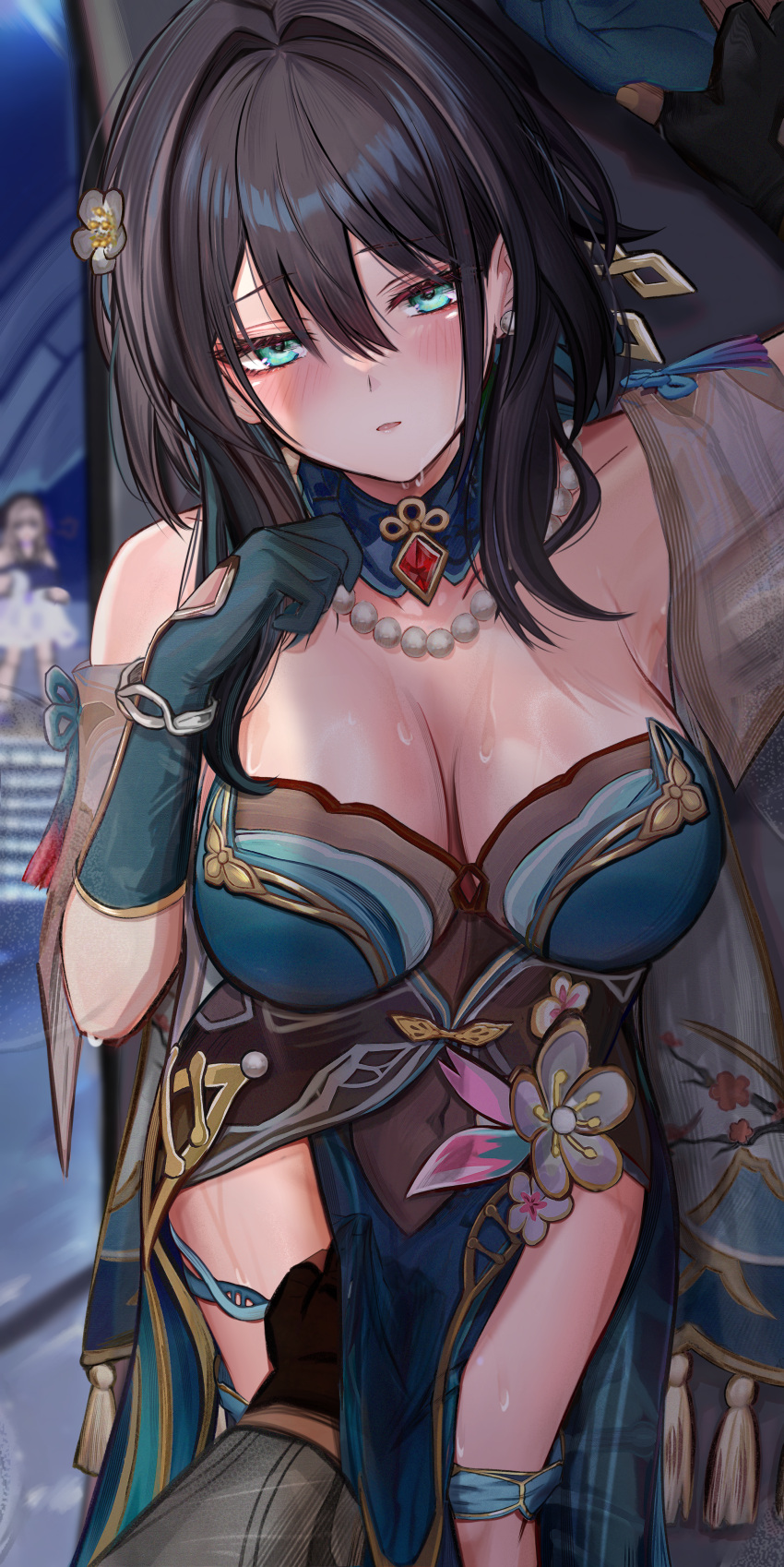 Rule 34 – 1boy absurdres bare shoulders breasts brown hair caelus (honkai: star rail) cleavage covered navel detached collar dress earrings efuri (riarea00) elbow gloves female gloves gold trim green dress green eyes green gloves highres honkai: star rail honkai (series) jewelry large breasts long hair looking at viewer necklace pearl necklace pelvic curtain ruan mei (honkai: star rail) tassel thighs trailblazer (honkai: star rail) | 9444548