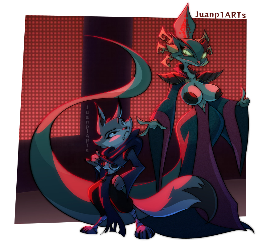 Rule 34 – 2023 absurd res animal humanoid anthro big breasts breasts canid canine chameleon chameleon (kung fu panda) clothed clothing corsac fox dreamworks duo female fox fur grey body grey fur hi res humanoid juanp1arts kung fu panda lizard mammal mammal humanoid nipples nude reptile scalie smile tail zhen (kung fu panda) | 9268432