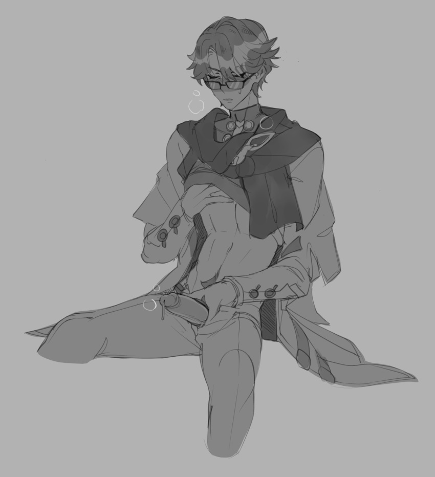 Rule 34 – 1boy black and white blush closed eyes clothed clothing erection foreskin foreskin folds happy trail honkai: star rail honkai (series) human ilewdha intact jerking jerking off male male only masturbating masturbation monochrome mostly clothed open pants penis penis out precum precum drip retracted foreskin shirt lift smooth penis solo stroking penis uncut welt yang (honkai: star rail) | 9263143