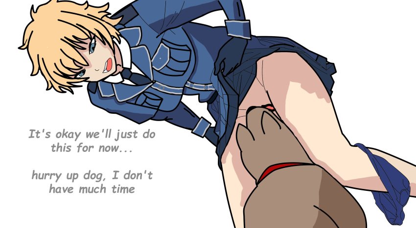 Rule 34 – angry before sex bestiality big breasts blonde hair canine chris westland cunnilingus forced inminent sex interspecies kinsou no vermeil military military hat military uniform muslos open legs redraw rknight self upload skirt skirt up surprise surprised expression text tie vermeil in gold white skin zoophilia | 9400717