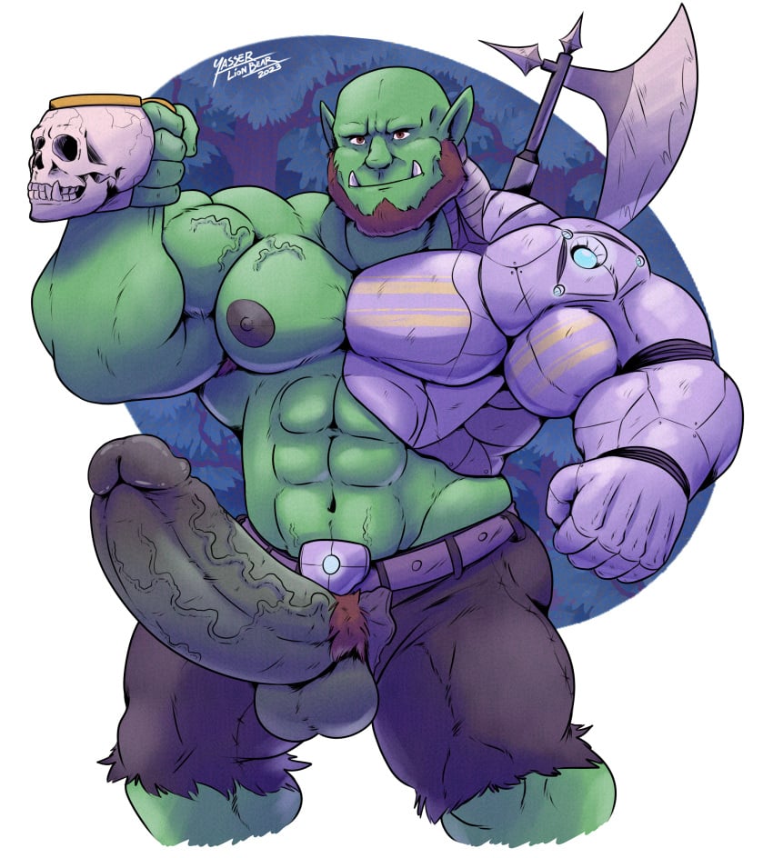 Rule 34 – absurd res balls biceps big penis bone genitals hi res humanoid male male only metal arm muscular nipples orc orcosaurus pecs penis skull skull head solo yasser | 9338649