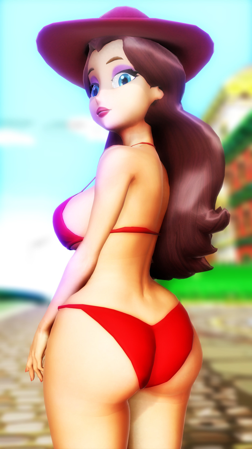 Rule 34 – 1girls ass big ass big breasts bikini blue eyes breasts brown hair busty donkey kong (series) fat ass female female only from behind highres huge ass large breasts legs long hair makeup mario (series) nintendo pauline red bikini seductive smile sensual sideboob smile solo super mario odyssey sweat swimsuit thick thighs thighs virtualblueam2 water | 9349754