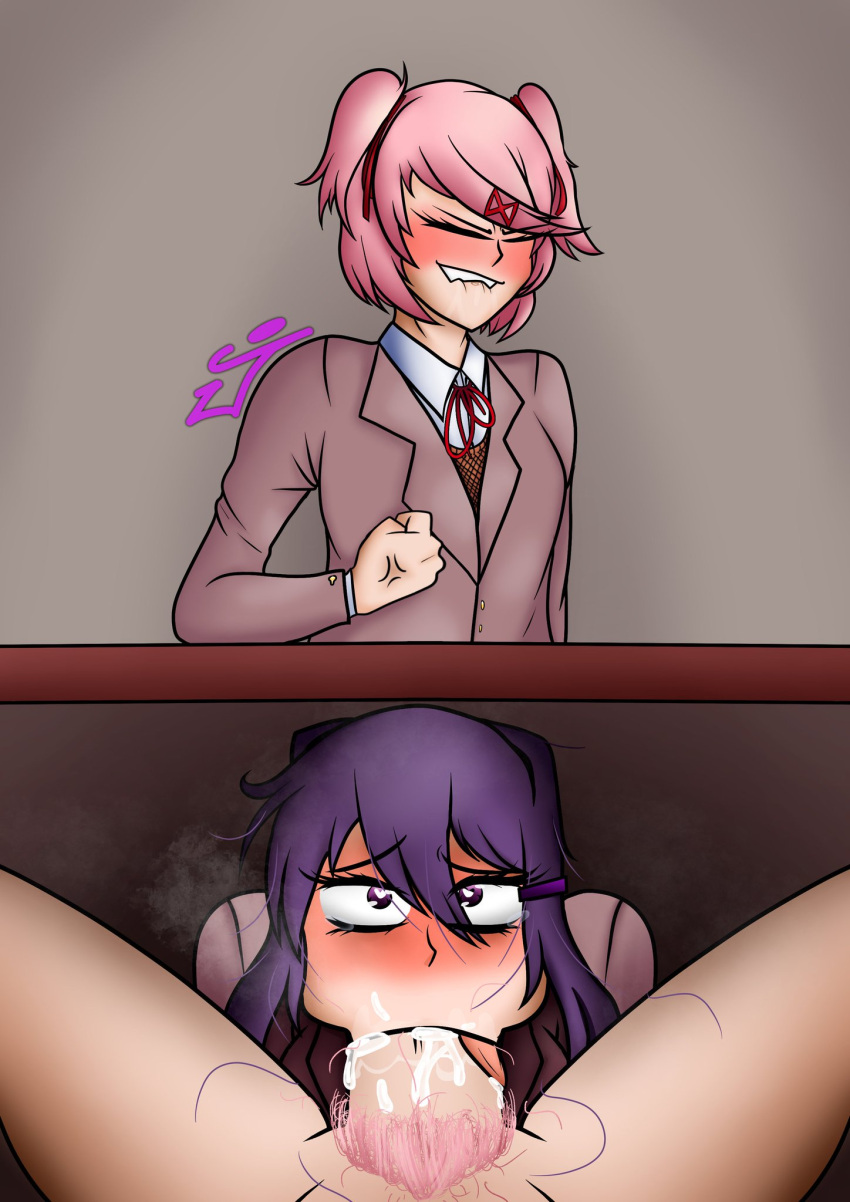 Rule 34 – 1futa 1girls accessory bangs big penis biting lip biting own lip blowjob blush bottomless breasts closed eyes clothed clothing cum cum in mouth cum inside desk dialogue doki doki literature club duo ejaculation erection eye contact fellatio female futa on female futa pov futanari hair accessory hair ornament hair ribbon hair ribbons hairclip heart heart-shaped pupils human jizz light-skinned female light-skinned futanari light skin long hair looking at viewer matching hair/eyes natsuki (doki doki literature club) no panties offscreen character oral oral penetration oral sex orgasm partially clothed penis pink hair pink pubic hair pov pov eye contact pubic hair purple hair purple text school uniform semen semen in mouth sex shlurp short hair slurp small breasts splurt stealth sex sucking sucking penis swept bangs symbol-shaped pupils the jimster tied hair tongue tongue out twintails under desk under the table uniform yuri (doki doki literature club) | 9359644