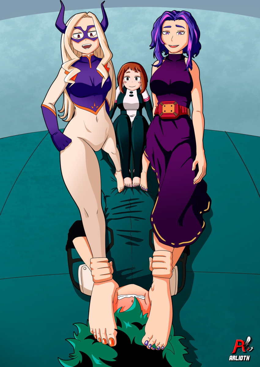 Rule 34 - 1boy 3girls Arlioth Barefoot Clothed Sex Denki Anma Dominant  Female Feet On Face Foot Fetish Footjob Footjob Over Clothes Izuku Midoriya  Lady Nagant Midoriya Izuku Mount Lady My Hero